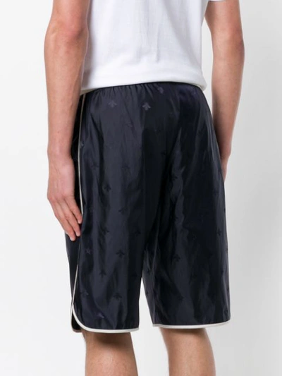 Shop Gucci Bees Track Shorts In Blue