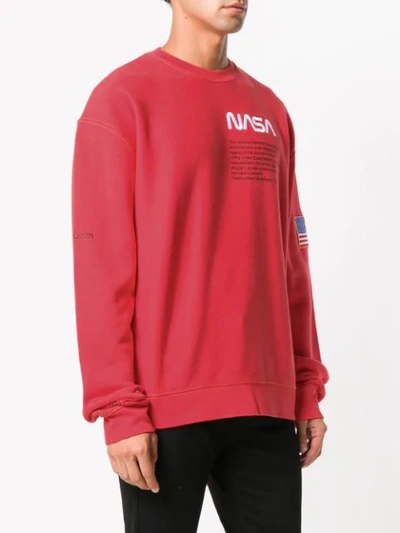 Shop Heron Preston X Nasa Loose Fitted Sweatshirt - Red