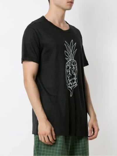 Shop Osklen Abacaxi Outline Print T-shirt In Black