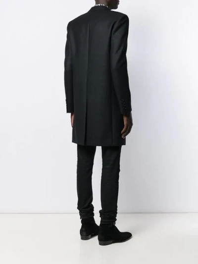 Shop Saint Laurent Notched Collar Tailored Coat In Black