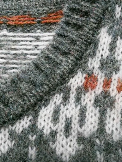 Shop Cenere Gb Intarsia Knit Jumper In Grey