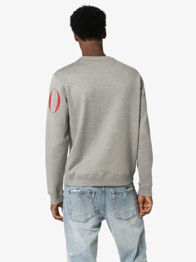Shop Valentino Logo-print Crewneck Sweatshirt In Grey