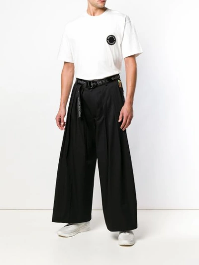 Shop Sankuanz Pleated Wide-leg Trousers - Black