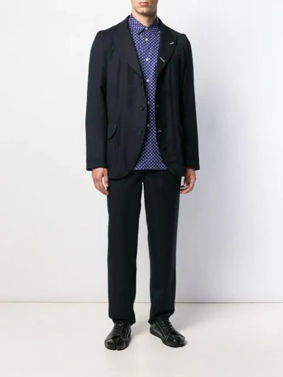 Shop Comme Des Garçons Flap Pocket Blazer In Blue