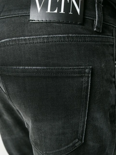 Shop Valentino Straight Leg Jeans In Black