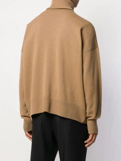 Shop Ami Alexandre Mattiussi Turtleneck Oversize Sweater In Neutrals