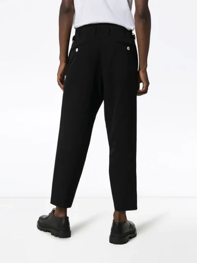 YOHJI YAMAMOTO DROPPED-CROTCH TROUSERS - 黑色