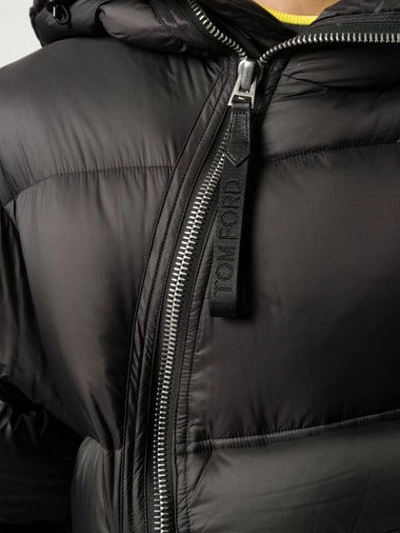 Shop Tom Ford Asymmetric Puffer Jacket In Black