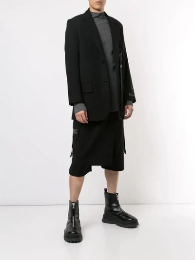 Shop Song For The Mute Layered Oversized Shorts In Black