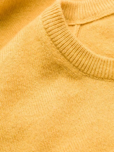 Shop Dell'oglio Crew-neck Cashmere Sweater In Yellow