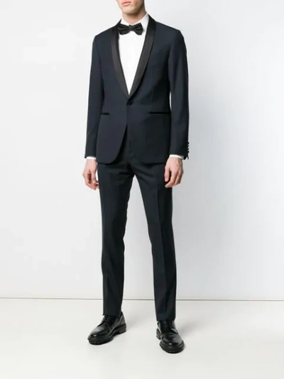 Shop Lanvin Shawl Lapel Tuxedo In Blue