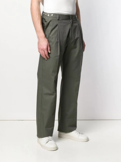 Shop Lanvin Wide Leg Pleated Trousers In Grey