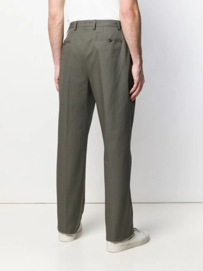 Shop Lanvin Wide Leg Pleated Trousers In Grey