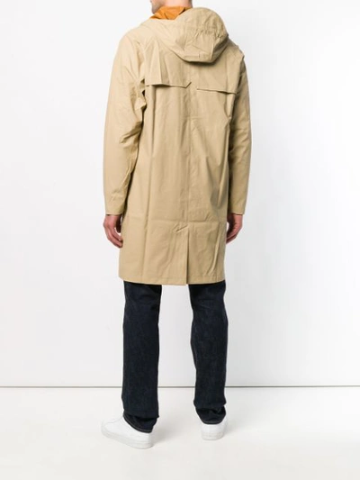 Shop Rains Waterproof Hooded Coat In Neutrals