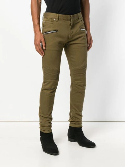 Shop Balmain Skinny Jeans - Green