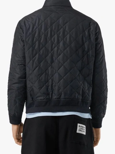 Shop Burberry Quilted Thermoregulated Jacket In Blue