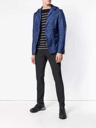 Shop Prada Blazer-like Rain Jacket - Blue