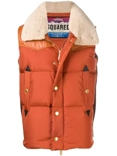Shop Dsquared2 Shell Gilet - Yellow
