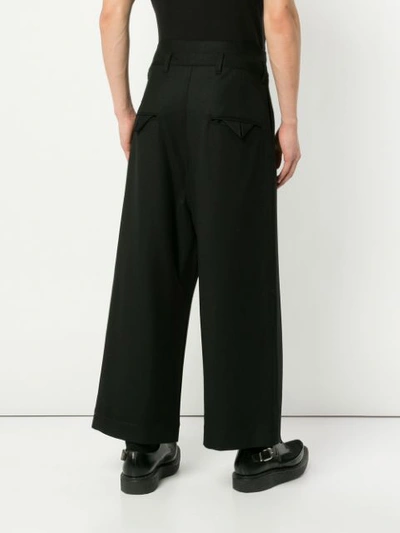 Shop Sasquatchfabrix . Wide Cropped Trousers - Black