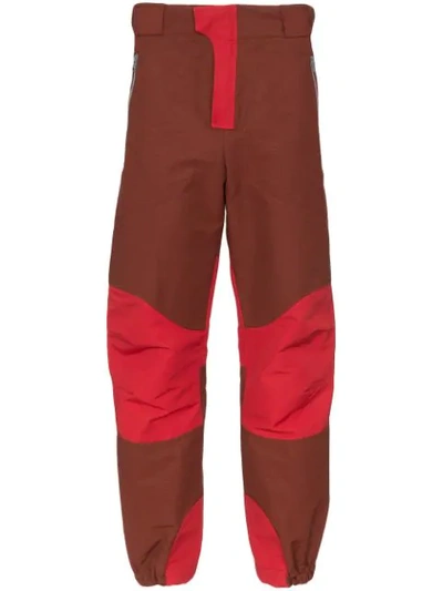 Shop Boramy Viguier Contrasting Panels Wide-leg Trousers In Red