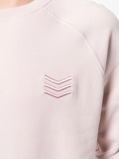 Shop Ron Dorff Embroidered Chevron Sweatshirt - Pink