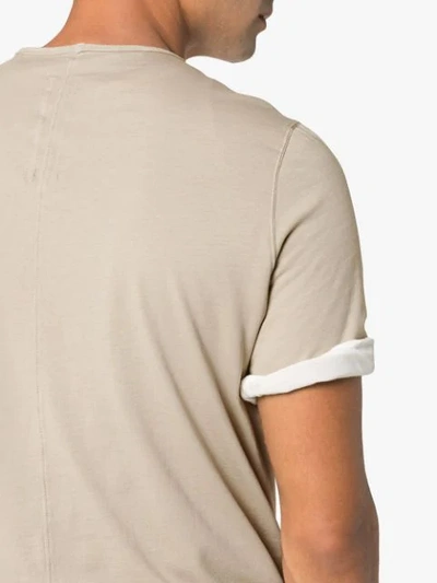 Shop Rick Owens Pearl Level Short Sleeve Cotton T Shirt In Neutrals