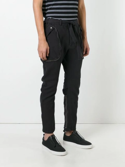 Faith Connexion Straight-leg Cargo Trousers In Black