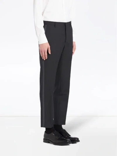 Shop Prada Tailored Cropped Trousers In Grey