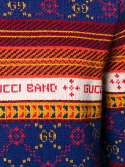 Shop Gucci Interlocked Gg Striped Sweater In Blue