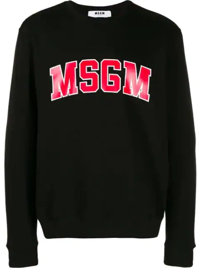 Shop Msgm Logo Sweatshirt In Black