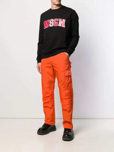 Shop Msgm Logo Sweatshirt In Black