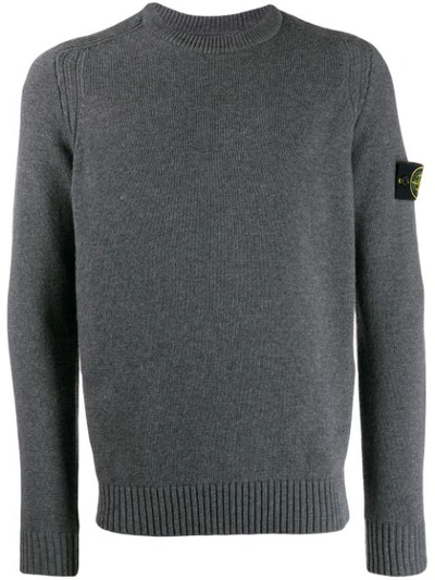 Shop Stone Island Ribbed Sweater In Grey