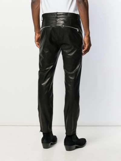 Shop Alexander Mcqueen Slim-fit Biker Trousers In Black