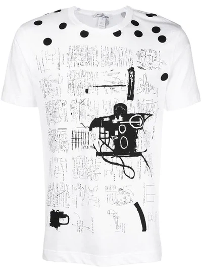 Shop Comme Des Garçons Shirt Comme Des Garçons X Jean-michel Basquiat Printed T-shirt - White