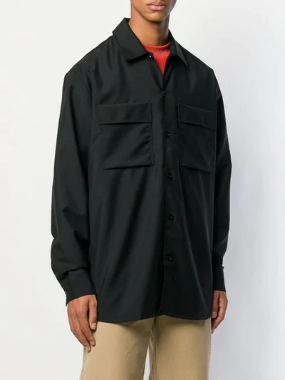 Acne Studios Houston Mohair And Wool-blend Shirt In Black | ModeSens