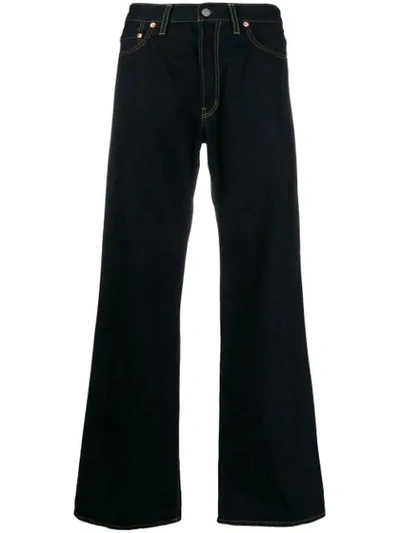 Shop Yohji Yamamoto Flared Leg Jeans In Blue