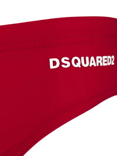 Shop Dsquared2 Logo Print Briefs In Red