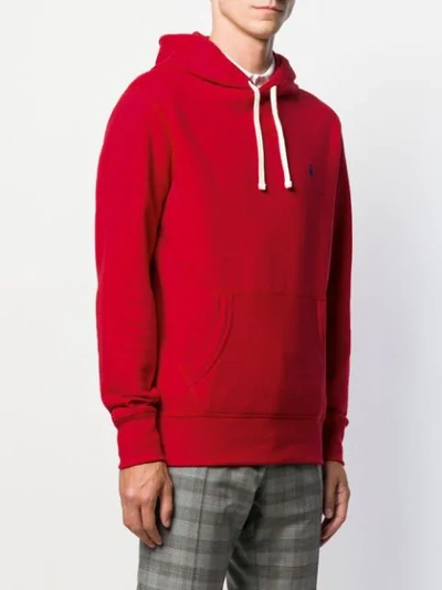 Shop Polo Ralph Lauren Embroidered Logo Hoodie In Red