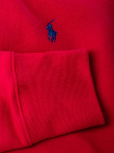 Shop Polo Ralph Lauren Embroidered Logo Hoodie In Red