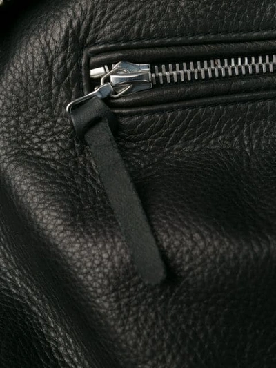 John Elliott Riders Slim Fit Leather Jacket In Black