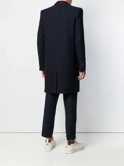 Shop Ami Alexandre Mattiussi Lined Two Buttons Coat In Blue