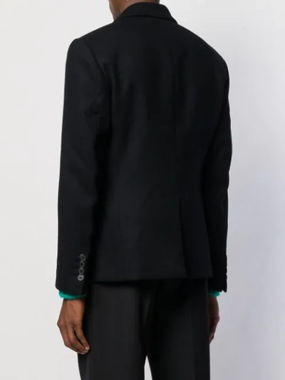 Shop Prada Fitted Suit Jacket In Black