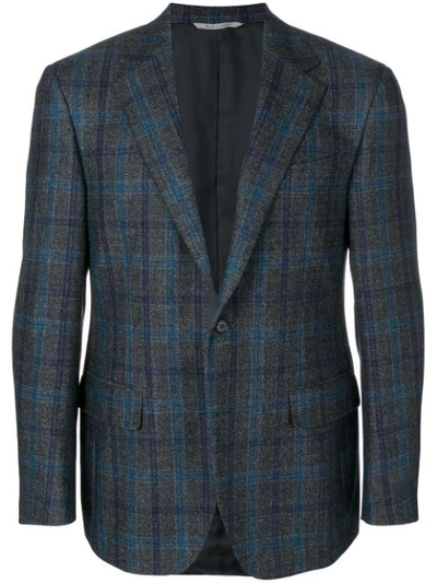 CANALI PLAID BLAZER - 蓝色