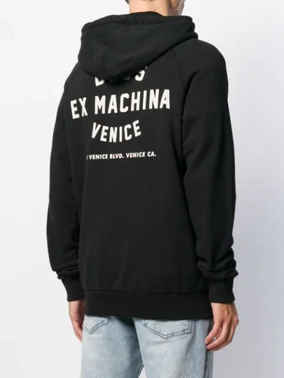 Shop Deus Ex Machina Logo Drawstring Hoodie In Black