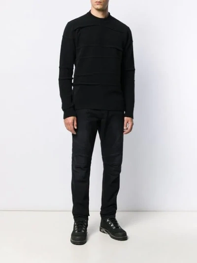 Shop Diesel Black Gold Round Neck Jumper In Black