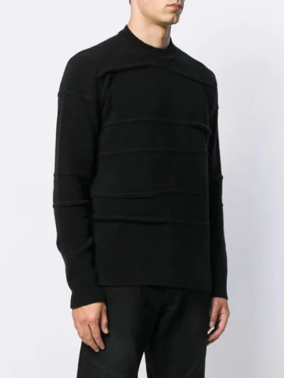 Shop Diesel Black Gold Round Neck Jumper In Black