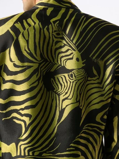 Shop Just Cavalli Zebra Print Blazer In Black