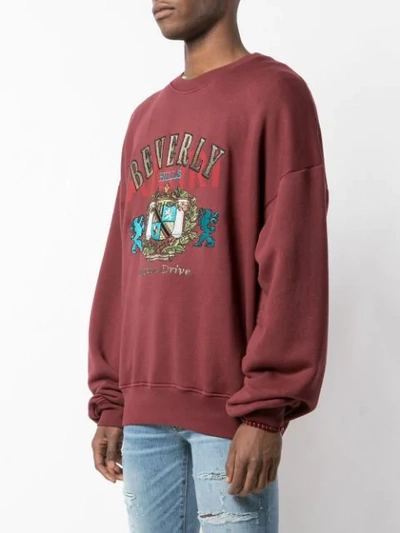 Shop Amiri Beverly Hills Crew Neck Sweatshirt In Red