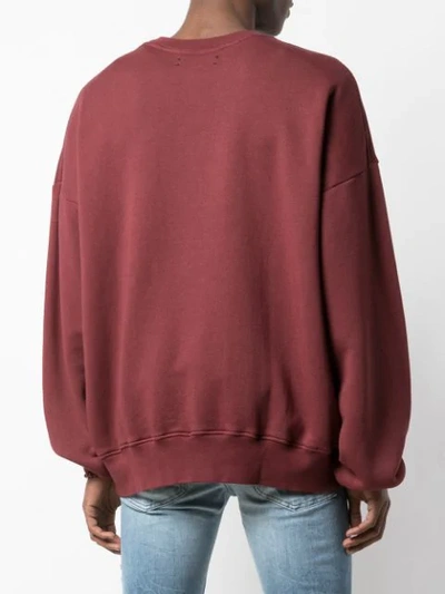 Shop Amiri Beverly Hills Crew Neck Sweatshirt In Red