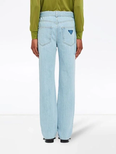 Shop Prada Vintage Style Bootcut Jeans In F0bau Sky Blue